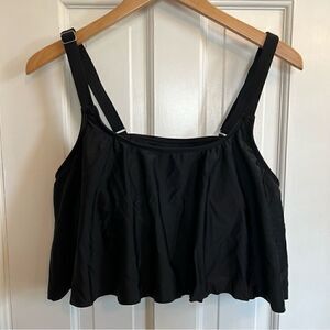 Black Flowy swim top 